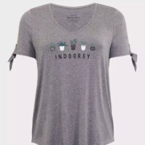Super Soft Grey Indoorsy Tie-Sleeve Tee